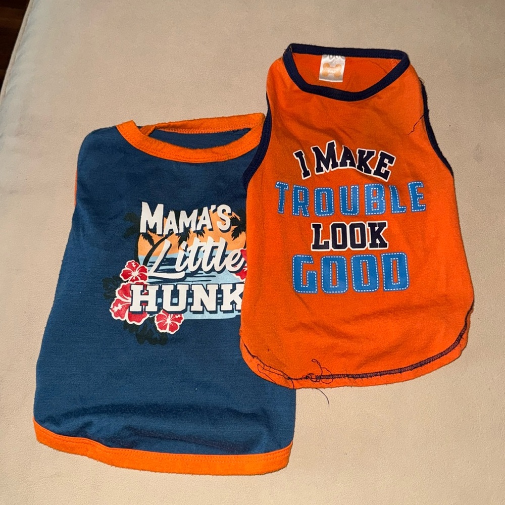 Bundle of 2 small dog shirts pre loved